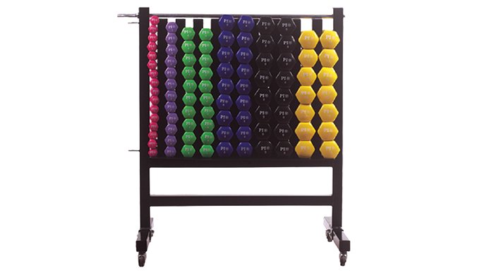 TZ-3004B Dumbbell Rack with Wheels for 44 pairs vinyl  neo dumbells